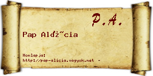 Pap Alícia névjegykártya